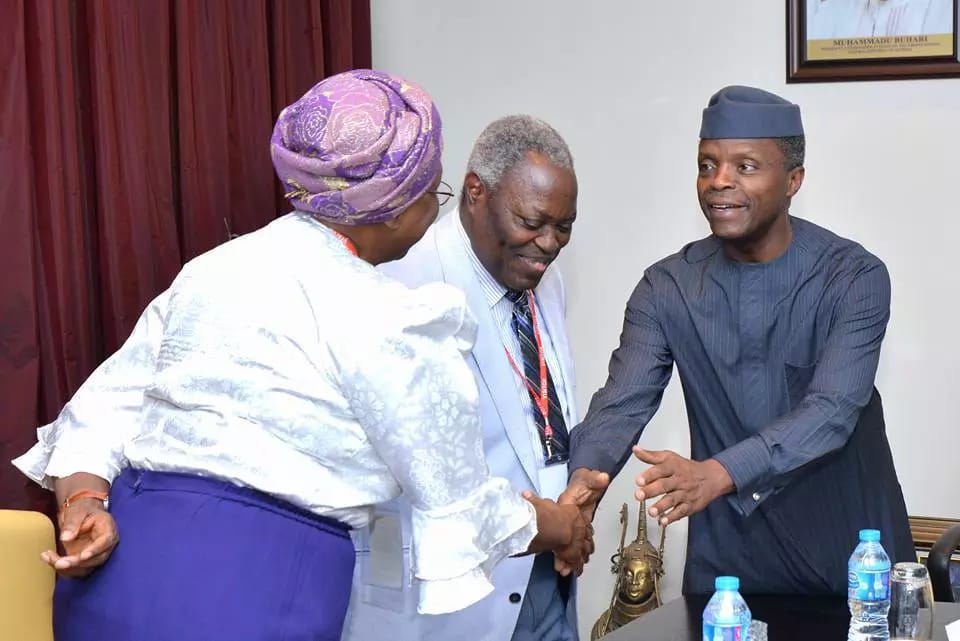 Pastor W.F Kumuyi All Smiles As He Meets With Osinbajo At The Presidential Villa.