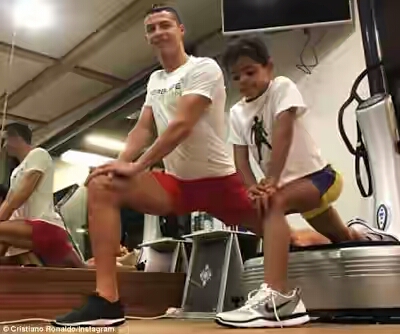 Cristiano Ronaldo Hits The Gym With His Son Ahead Of Saturday’s Derby
