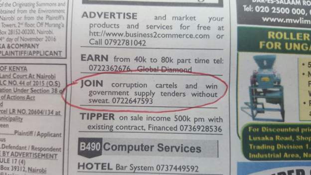 See The Controversial Advert Featured In A Top Kenyan Newspaper This Morning