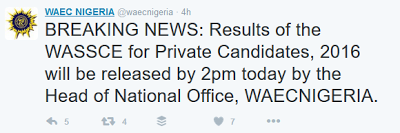 WASSCE For Private Candidates [GCE] 2016/17 Results Out (SEE HOW TO CHECK)
