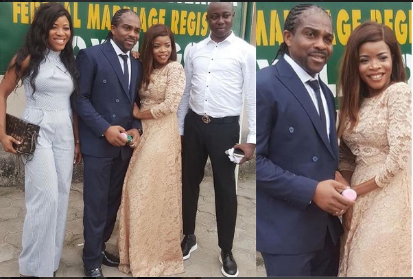 Linda Ikeji’s sister, Laura weds Ogbonna Kanu at marriage registry