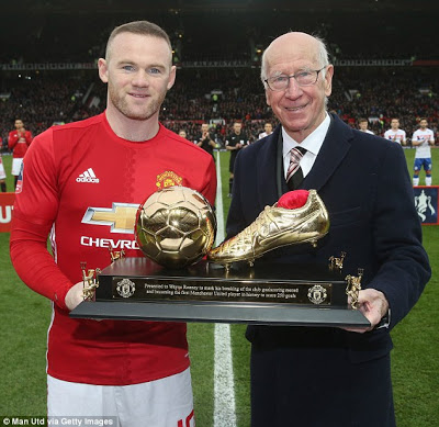Wayne Rooney Honoured By Man United After Becoming Club’s Highest Goal Scorer. (Photos)