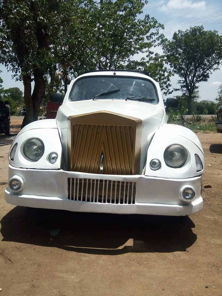 PHOTOS: Nigerian Man Redesigns A Beetle Tortoise Car Into A Rolls Royce