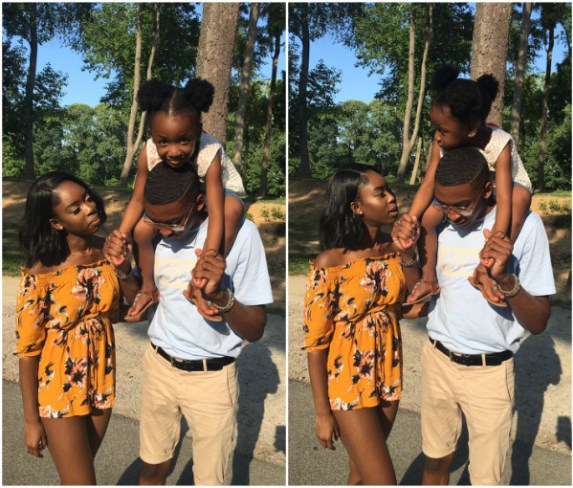 17-year-old girl who met her boyfriend at 13 and got pregnant at 14 shows off her cute family