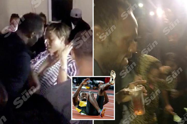 Retiring legend Usain Bolt living it up drinking rum and cognac BEFORE his final race