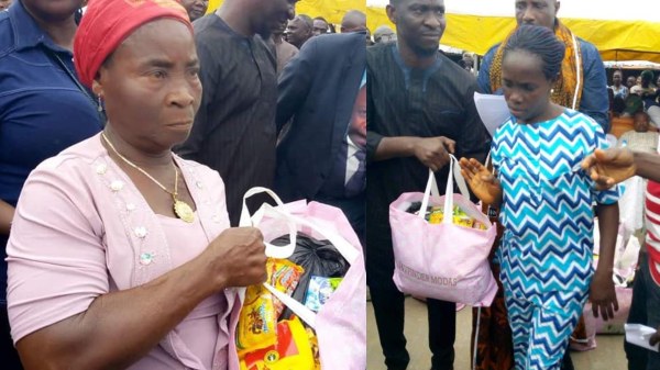 Politician empowers villagers with indomie, maggi cubes but they look unhappy (photos)