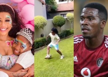 Kelly Khumalo and Senzo Meyiwa’s daughter shows off her football skill (Video)