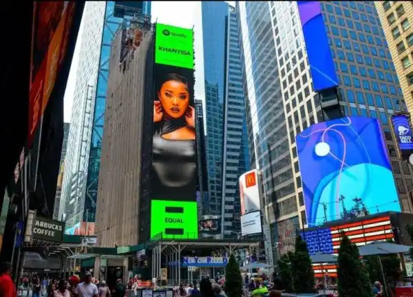 Khanyisa shines on New York’s billboard